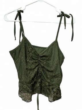 ROMWE Olive Green Lace Cami